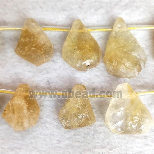 Citrine teardrop beads, topdrilled