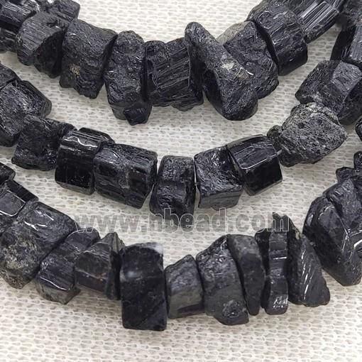 black Tourmaline beads, freeform