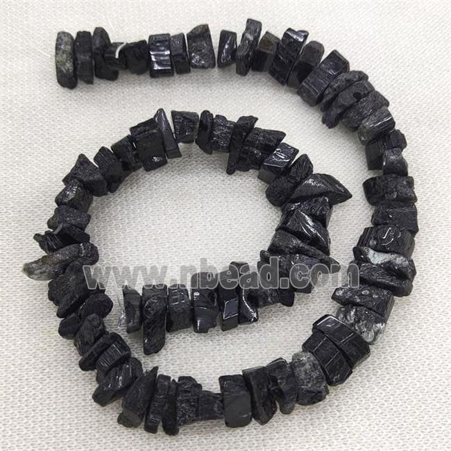 black Tourmaline beads, freeform