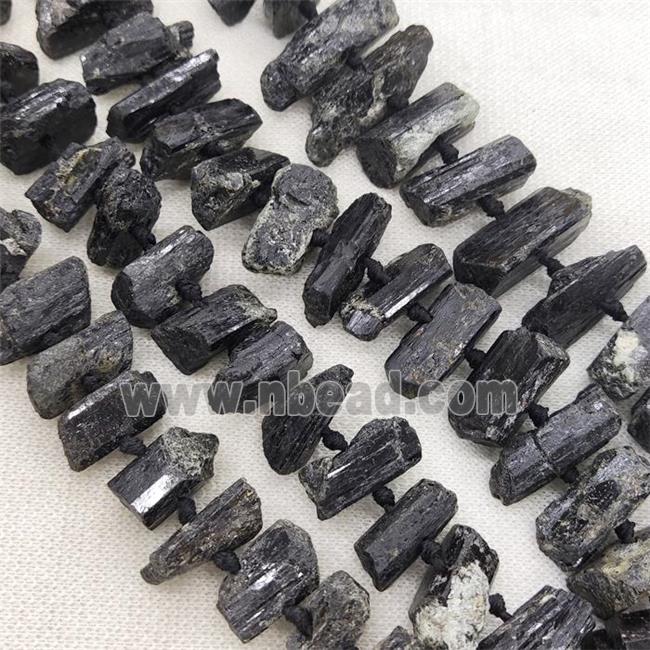 black Tourmaline Beads, freeform