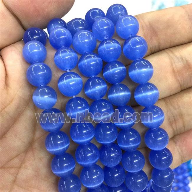 skyblue round Cats Eye Stone Beads