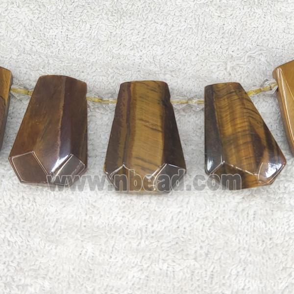 yellow Tiger eye beads, teardrop, top-drilled