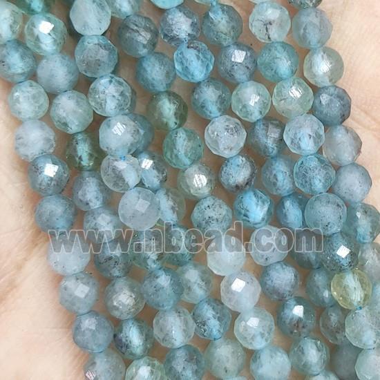Lt.Blue Apatite Beads Faceted Round