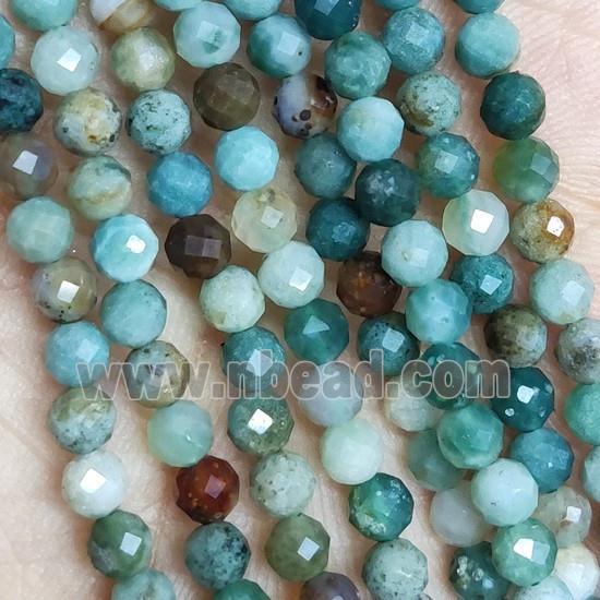 Green Moss Agate Beads Faceted Round