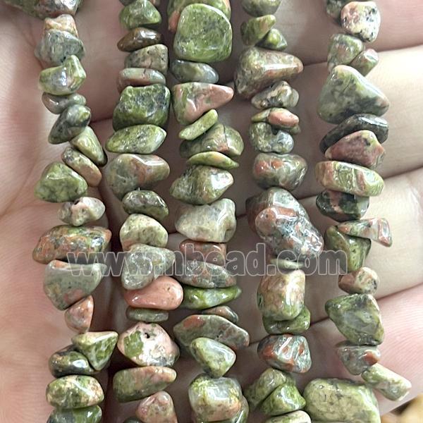 Unakite Chip Beads Freeform