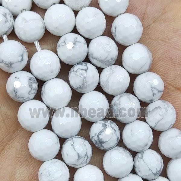 White Howlite Turquoise Beads Faceted Round