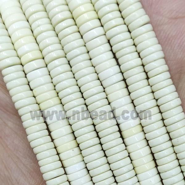 Lt.yellow Oxidative Agate Heishi Beads