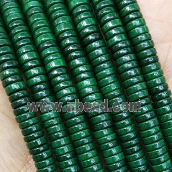 DarkGreen Oxidative Agate Heishi Beads