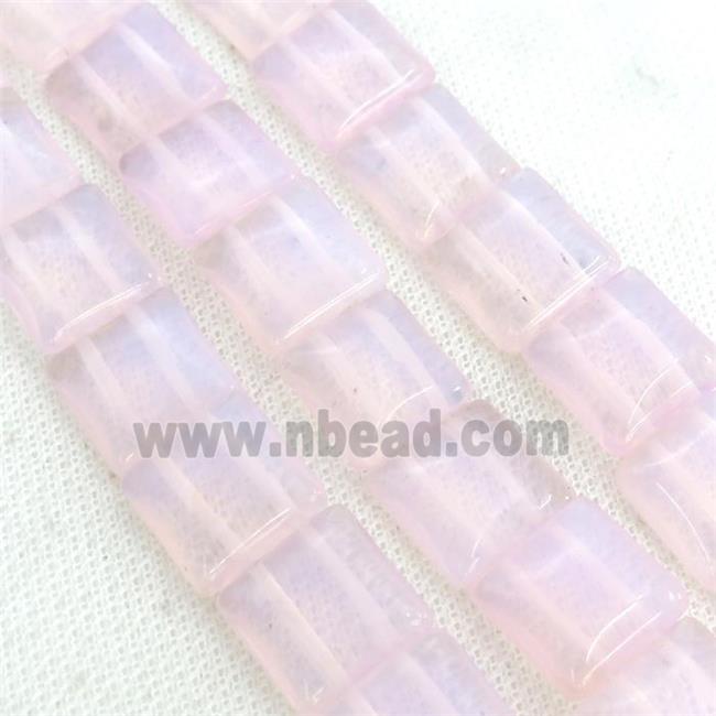 Pink Opalite Square Beads 2Holes