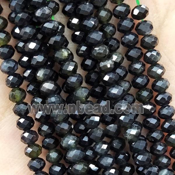Darkgreen Tourmaline Beads Faceted Rondelle