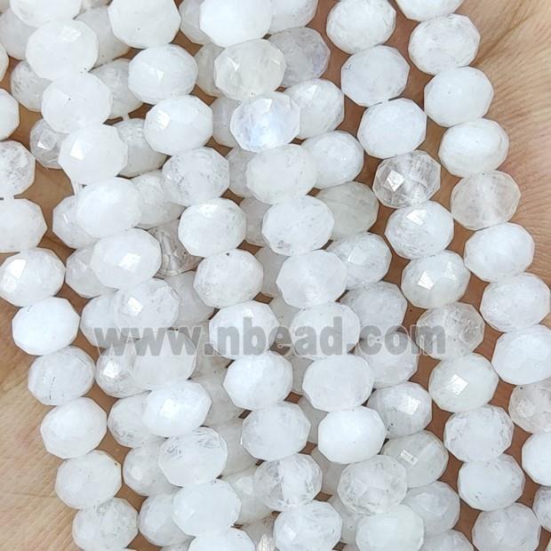 Natural White Moonstone Beads Faceted Rondelle