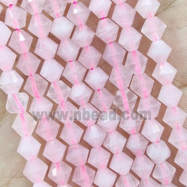 Natural Rose Quartz Beads Bicone Pink
