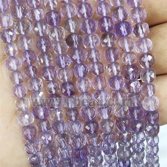 Natural Amethyst Beads Lt.purple Faceted Cube