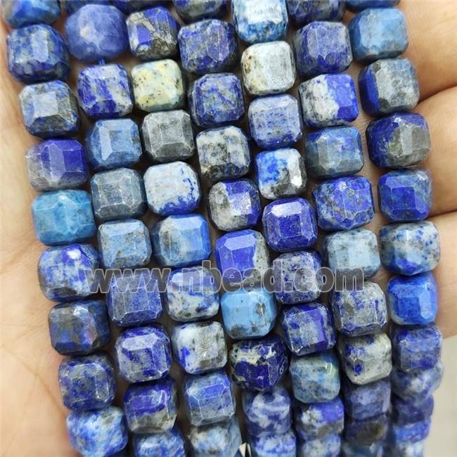 Natural Blue Lapis Lazuli Beads B-Grade Faceted Cube