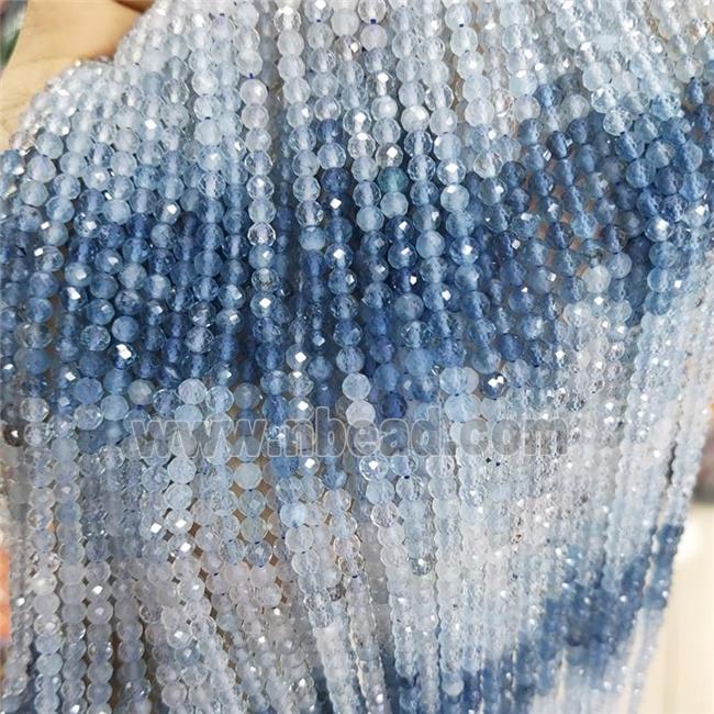 Natural Aquamarine Beads Blue A-Grade Faceted Round