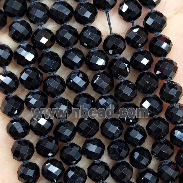 Natural Black Spinel Beads Faceted Round