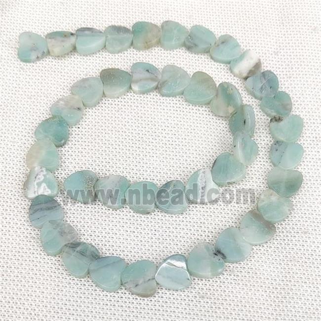 Blue Amazonite Heart Beads