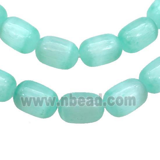 Selenite Beads Green Dye Barrel