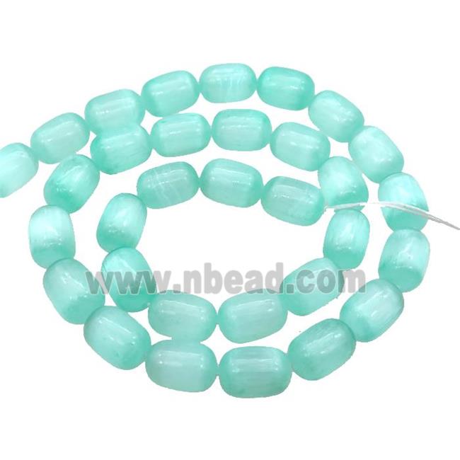 Selenite Beads Green Dye Barrel