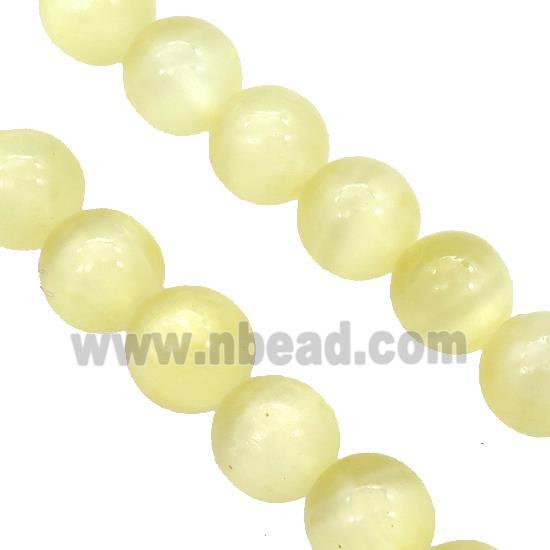 Yellow Selenite Beads Smooth Round Dye