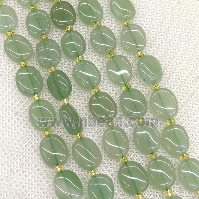 Natural Green Aventurine Oval Beads