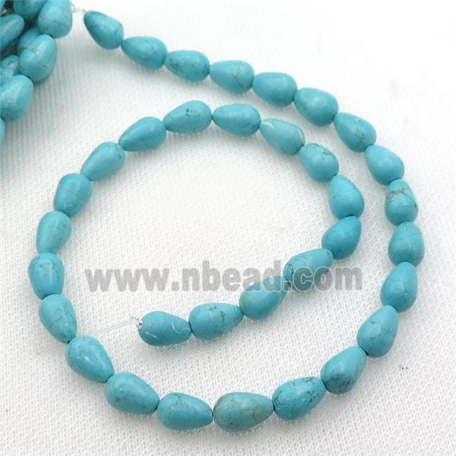 Magnesite Turquoise beads teardrop