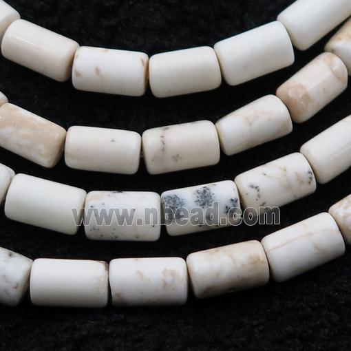 white Magnesite Turquoise tube beads