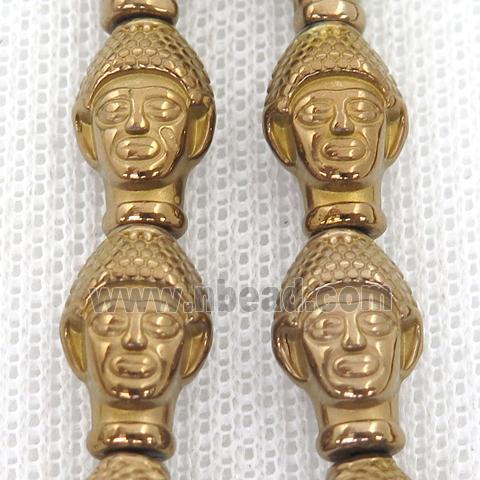 brown Hematite buddha Beads