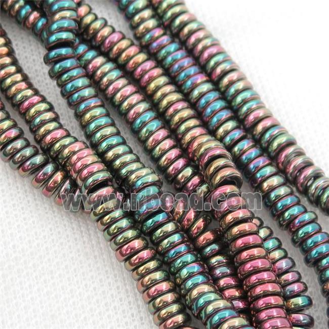 Hematite heishi beads, multicolor