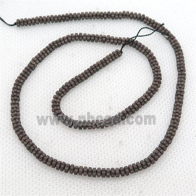 Chocolate Hematite Beads Flower Matte