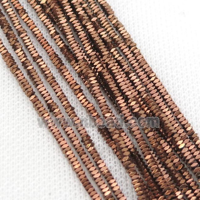 Hematite Spacer Beads Faceted Square Brown