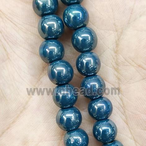 Peacockgreen Porcelain Beads Smooth Round