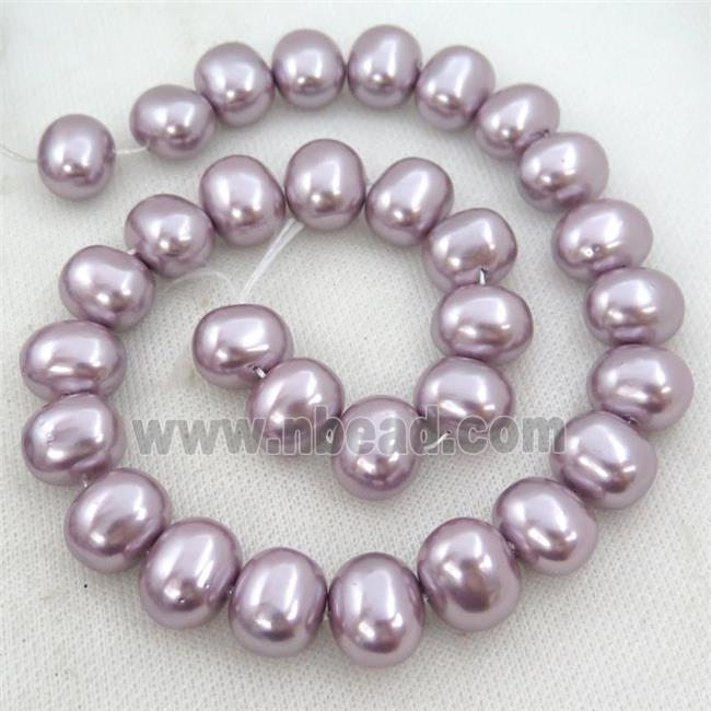 purple Pearlized Shell potato Beads