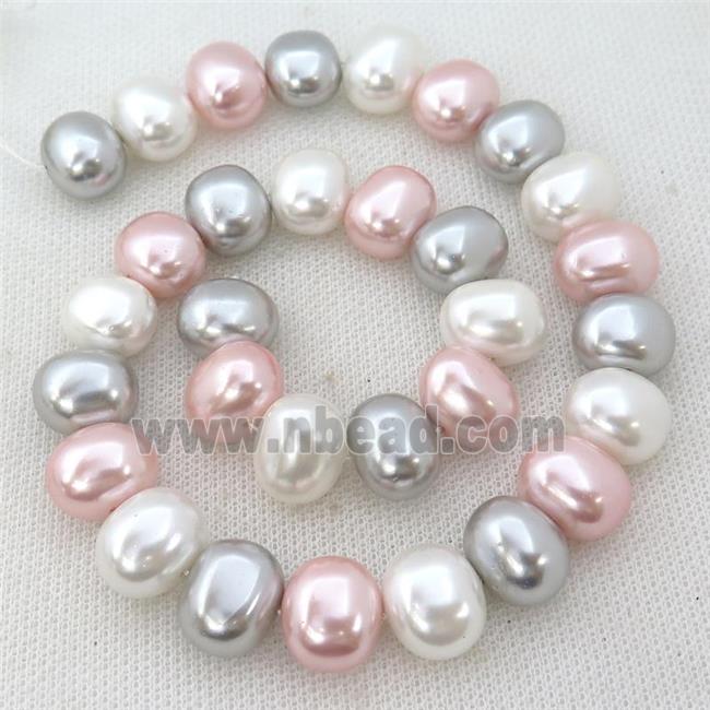 Pearlized Shell potato Beads, mix color