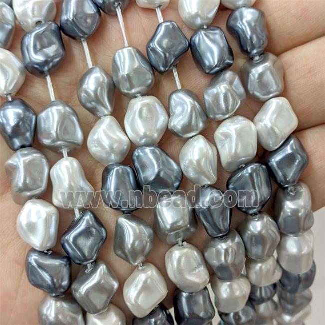 Pearlized Shell Beads Freeform Mixed Color