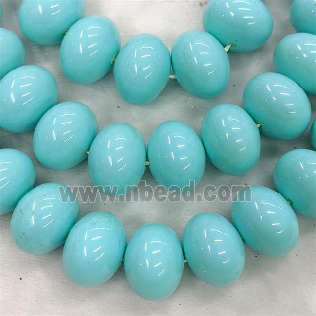 Pearlized Shell Rondelle Beads Blueturq Dye