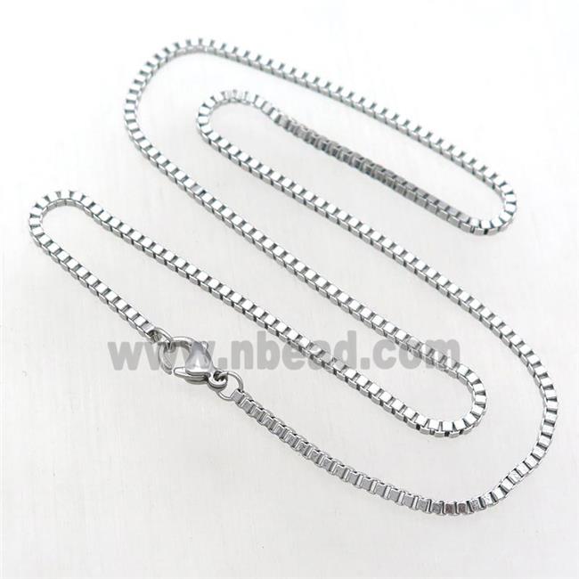 raw Stainless Steel Necklace Box Chain