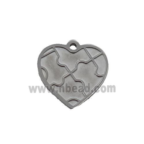 Raw Stainless Steel Heart Pendant