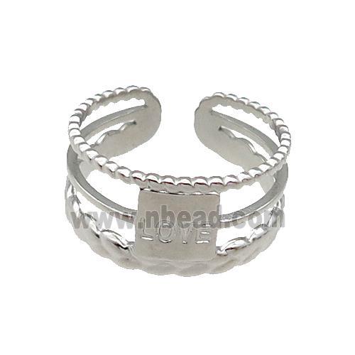Raw Stainless Steel Ring Love