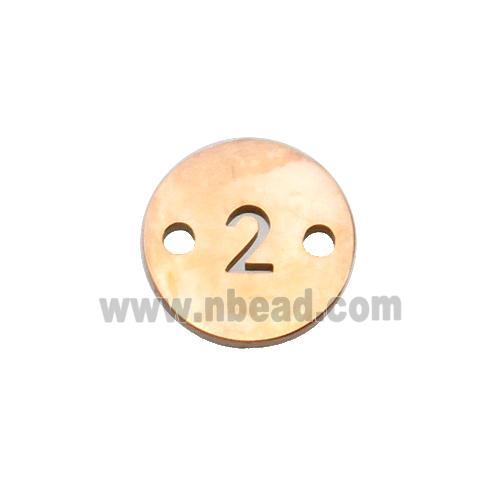 Stainless Steel Circle Number2 Connector Rose Gold