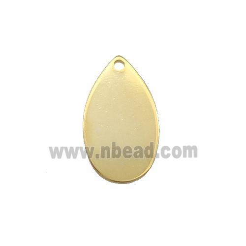 Stainless Steel Teardrop Pendant Gold Plated