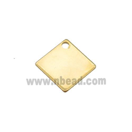 Stainless Steel Rhombic Pendant Gold Plated