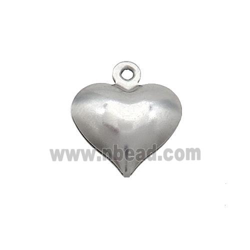 Raw Stainless Steel Heart Pendant