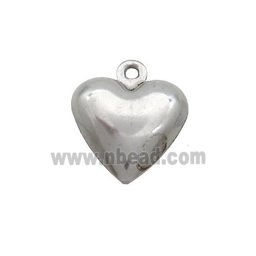 Raw Stainless Steel Heart Pendant