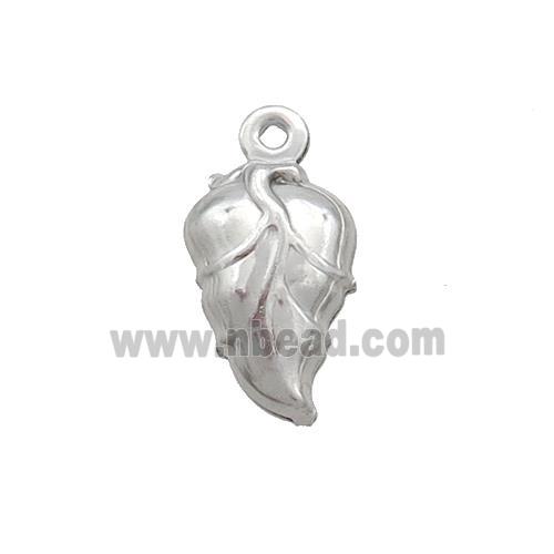 Raw Stainless Steel Leaf Pendant