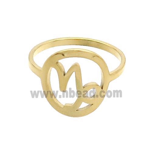 Stainless Steel Rings Virgo Zodiac Gold Plated