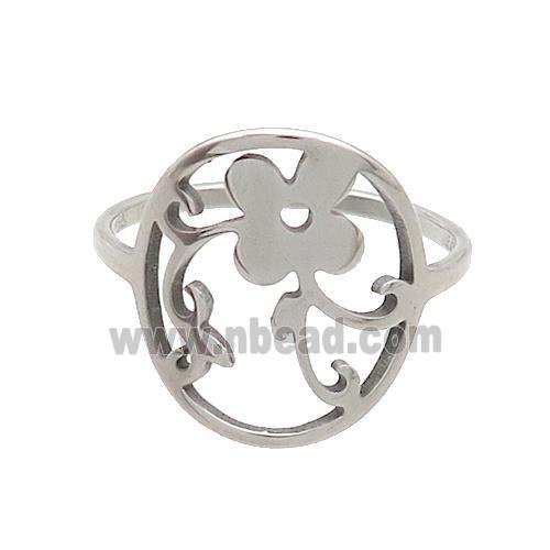 Raw Stainless Steel Rings Flower