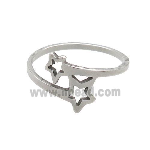 Raw Stainless Steel Rings Star