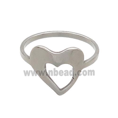 Raw Stainless Steel Rings Heart