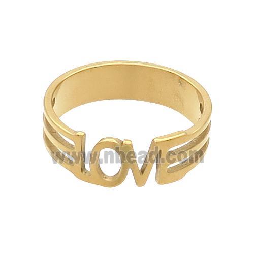 Stainless Steel Rings LOVE Gold Plated